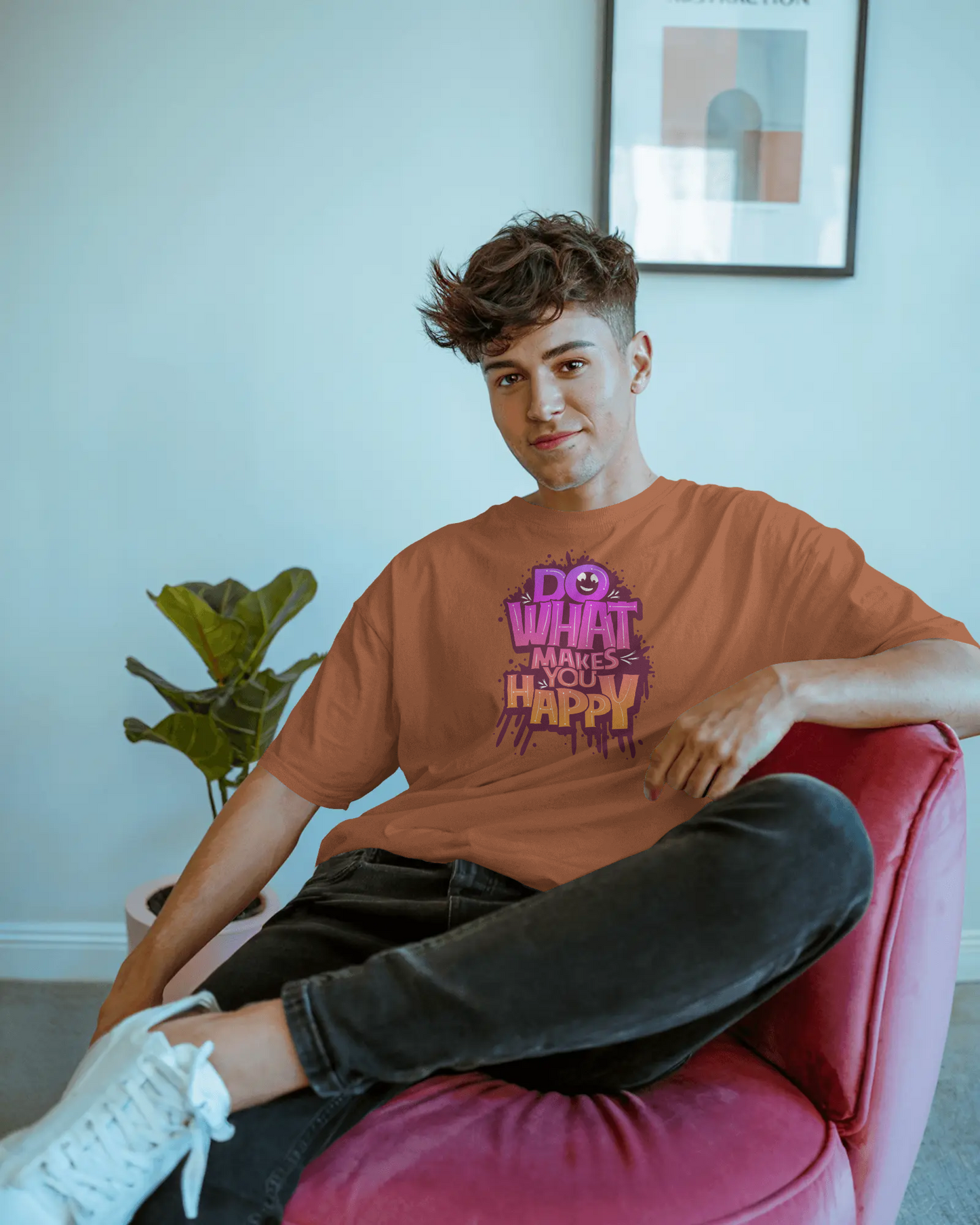 Do What Makes You Happy T‑Shirt — Colorful Positive Graphic Tee