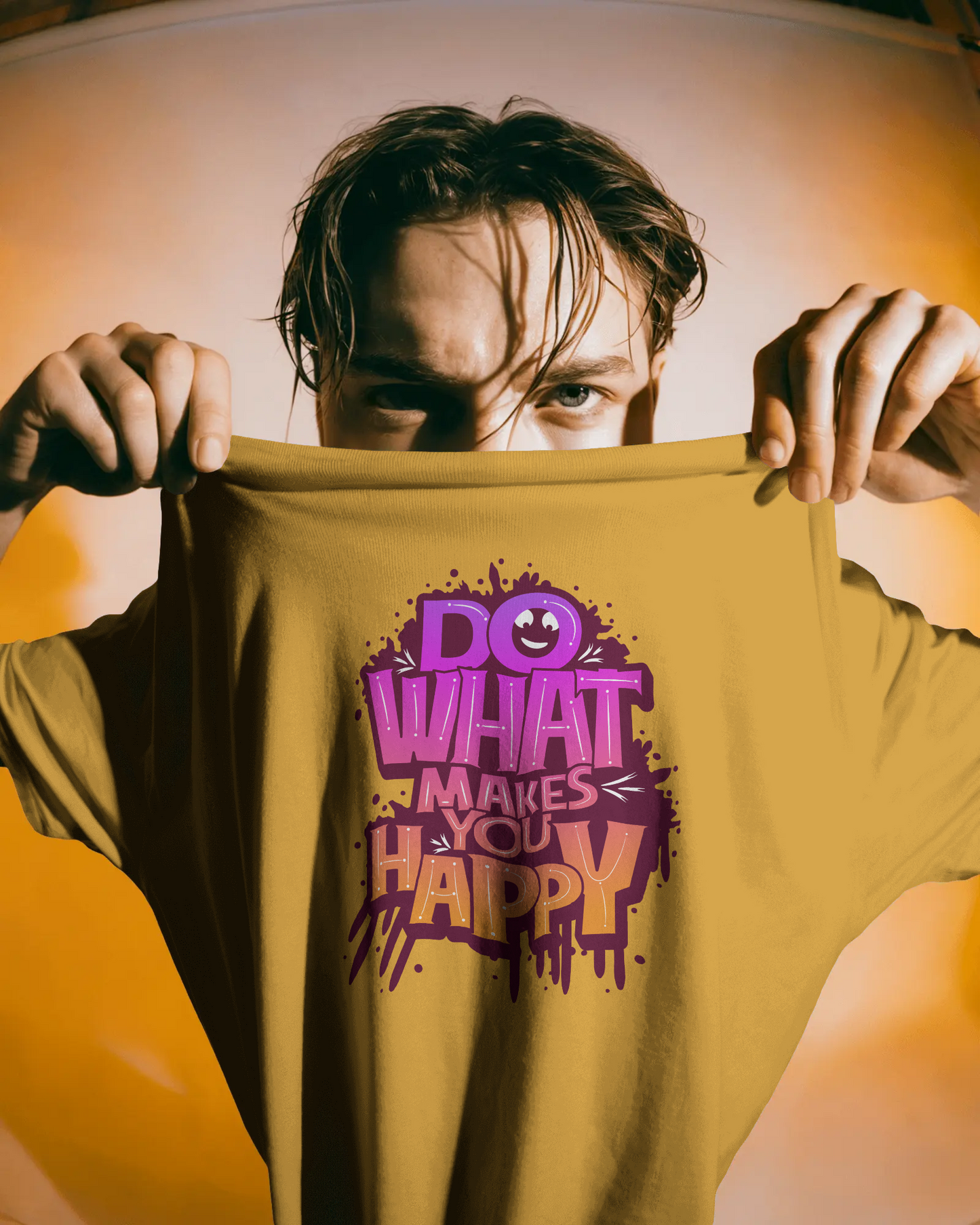 Do What Makes You Happy T‑Shirt — Colorful Positive Graphic Tee
