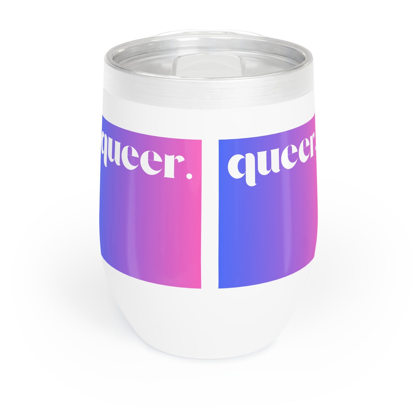 Stemless Wine Tumbler - Queer LGBT Empowerment Ombre Design