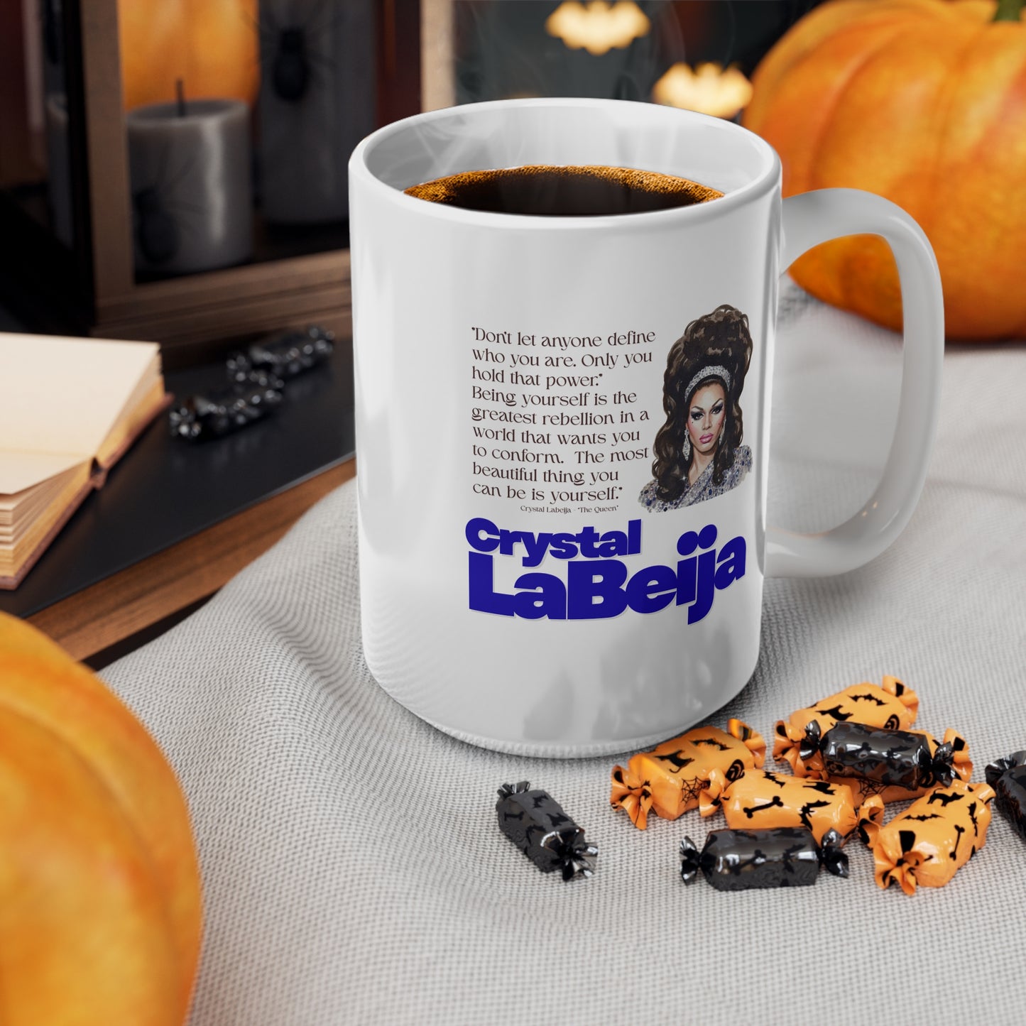 Crystal Labeija Ceramic Coffee Mug — Inspirational Quote - Queer Icon Series -  Drag Portrait from "The Queen" documentary, 11oz & 15oz