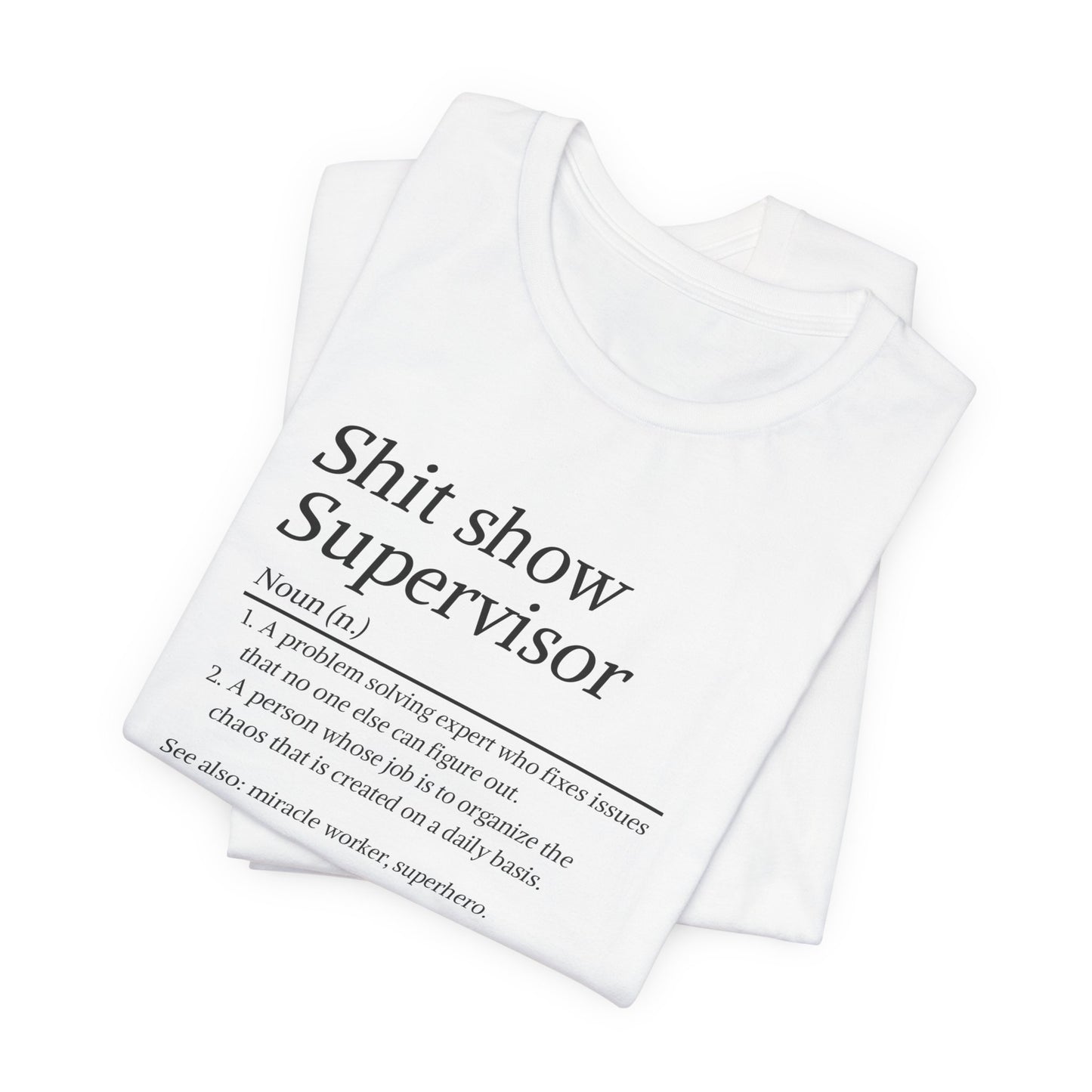 White tank top with text design on a white background