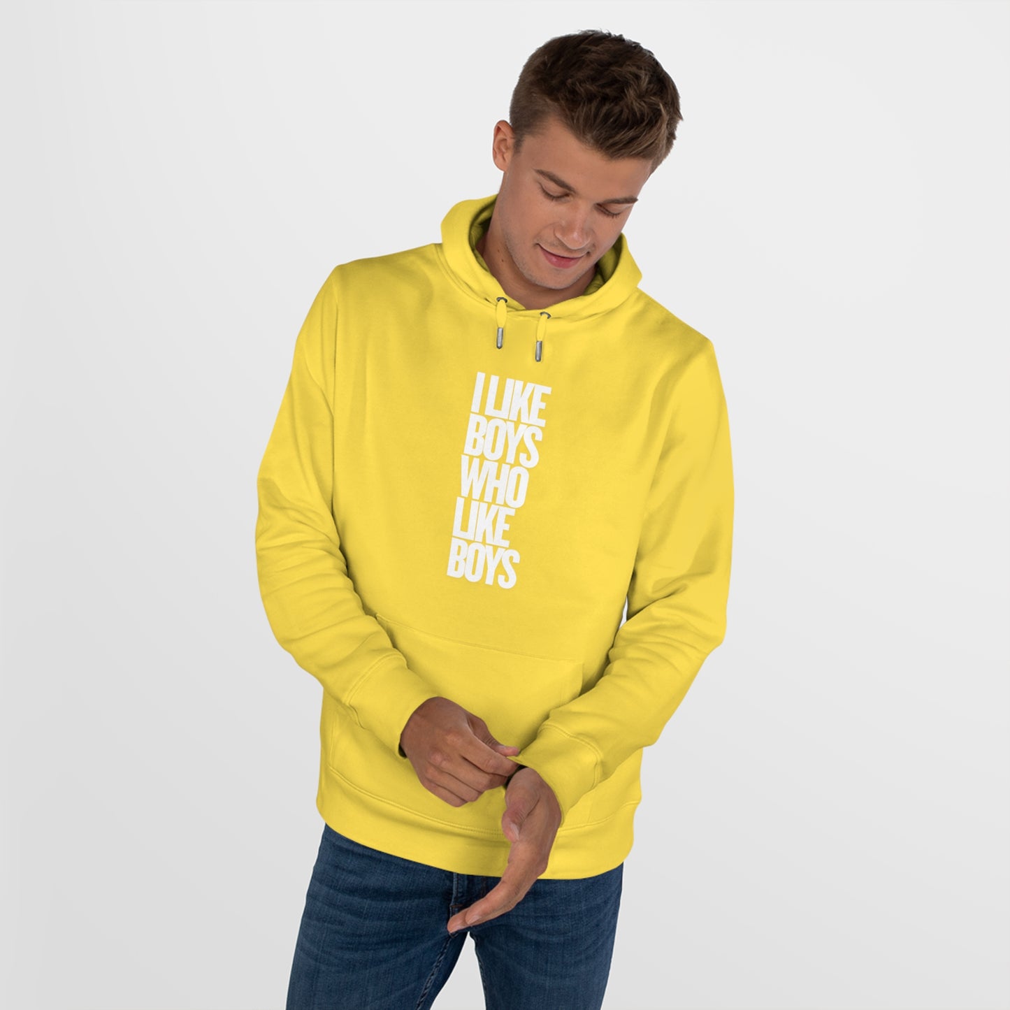 I Like Boys Hooded Sweatshirt - Cozy LGBTQ+ Hoodie, Pride Gift, Unisex Casual Wear, Statement Fashion, Comfortable Streetwear