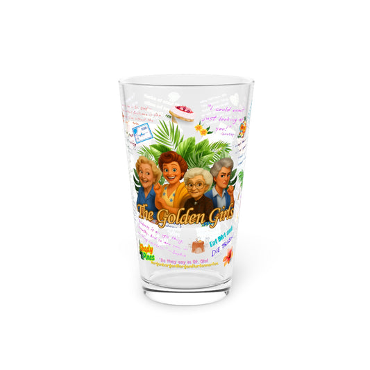 Glass Tumbler with 'The Golden Girls' design Featuring Iconic One Lines from your favorite Golden Girls