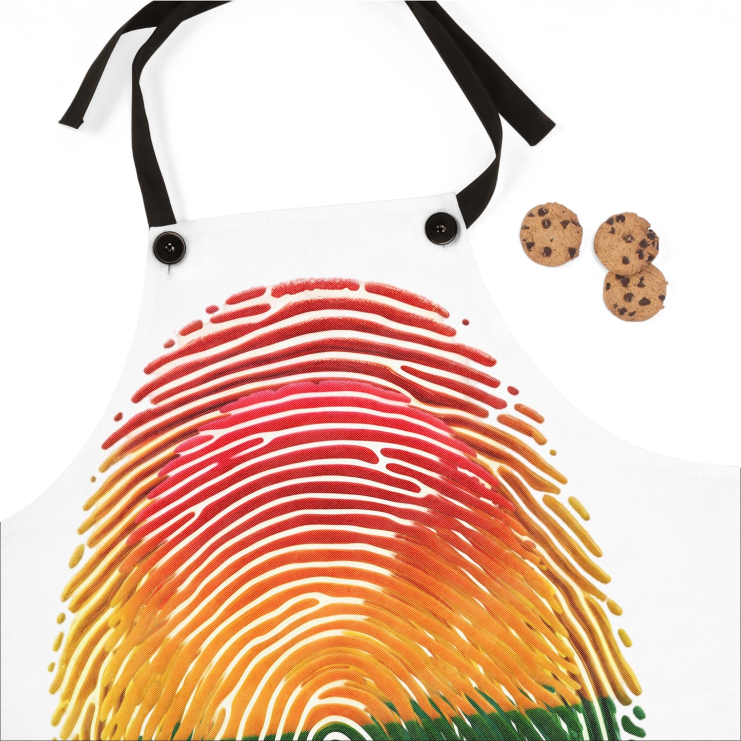 Vibrant LGBT Rainbow Fingerprint Apron, Personalized Kitchen Gift, Pride-Themed Cooking Apron, Unique Foodie Wear, Great for Baking & BBQ