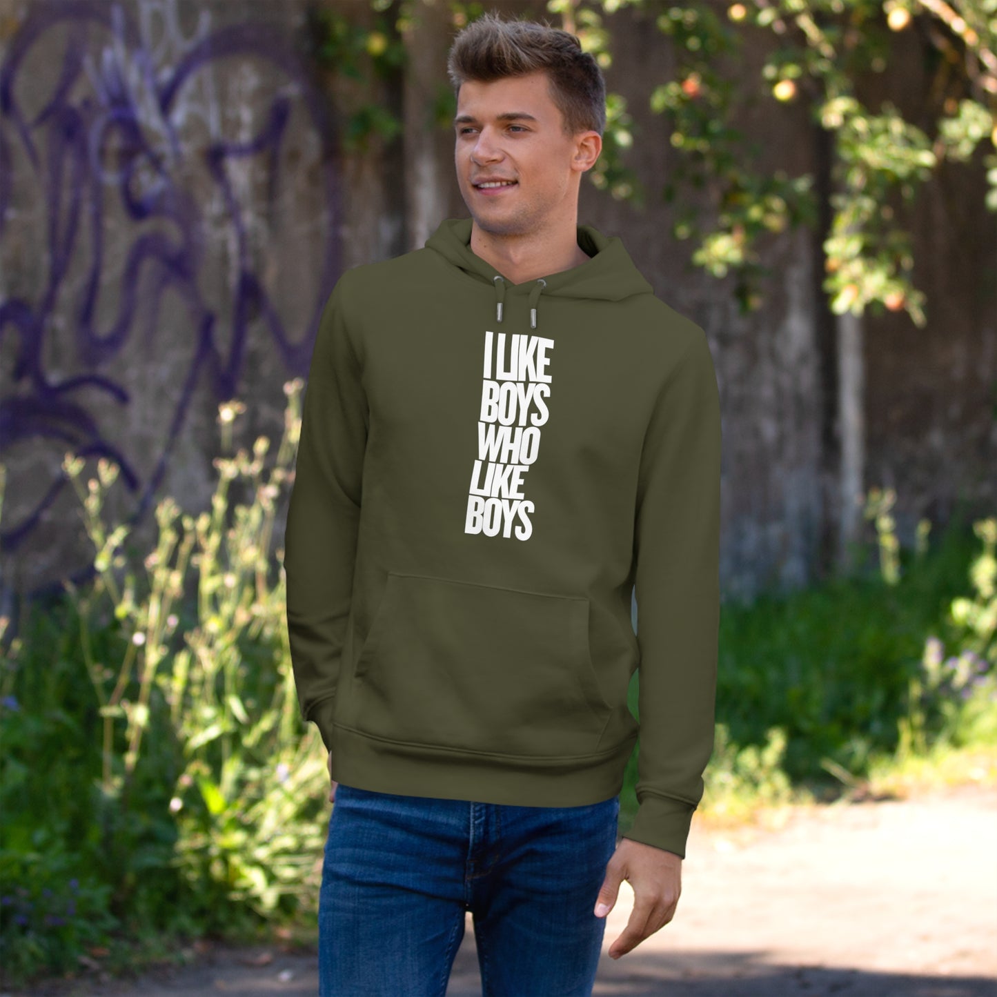 I Like Boys Hooded Sweatshirt - Cozy LGBTQ+ Hoodie, Pride Gift, Unisex Casual Wear, Statement Fashion, Comfortable Streetwear