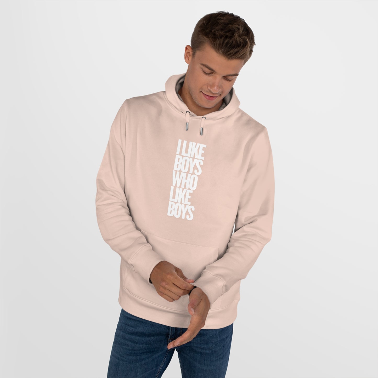 I Like Boys Hooded Sweatshirt - Cozy LGBTQ+ Hoodie, Pride Gift, Unisex Casual Wear, Statement Fashion, Comfortable Streetwear
