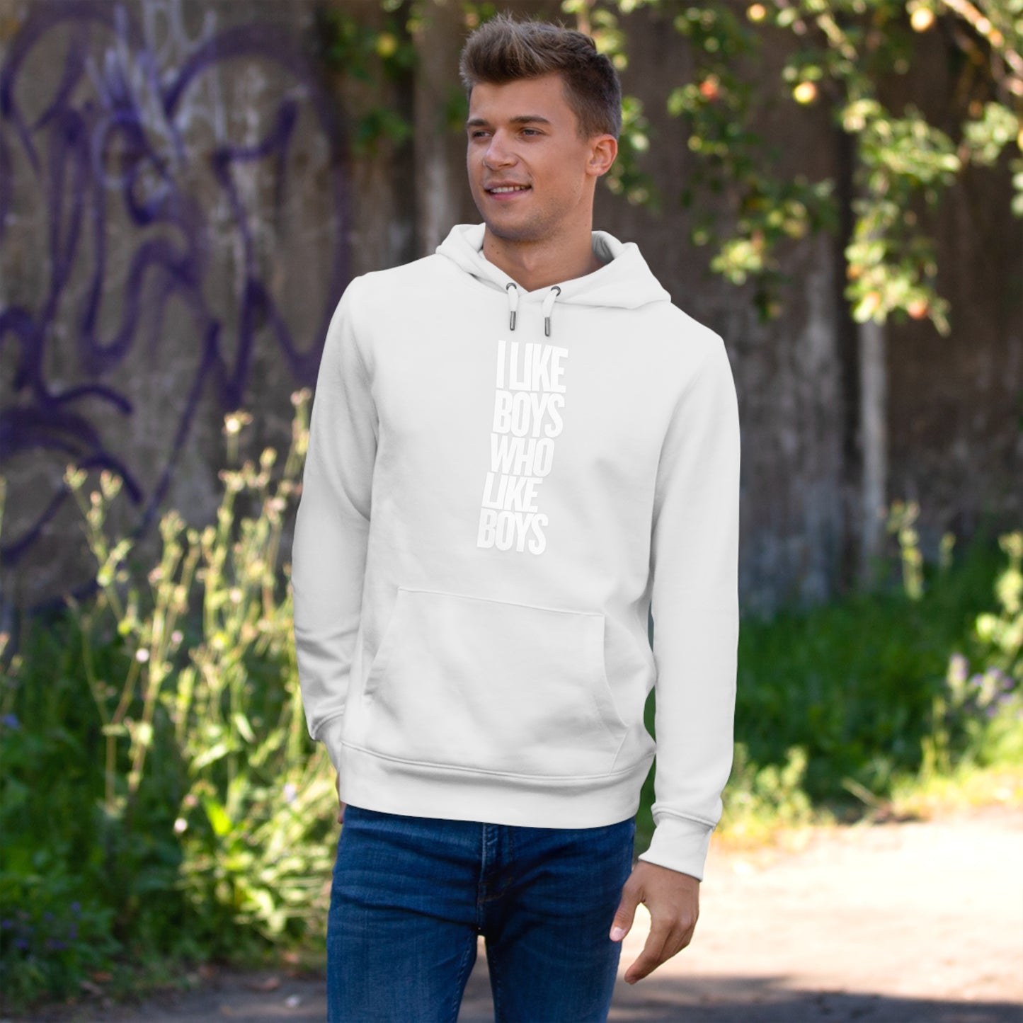 I Like Boys Hooded Sweatshirt - Cozy LGBTQ+ Hoodie, Pride Gift, Unisex Casual Wear, Statement Fashion, Comfortable Streetwear