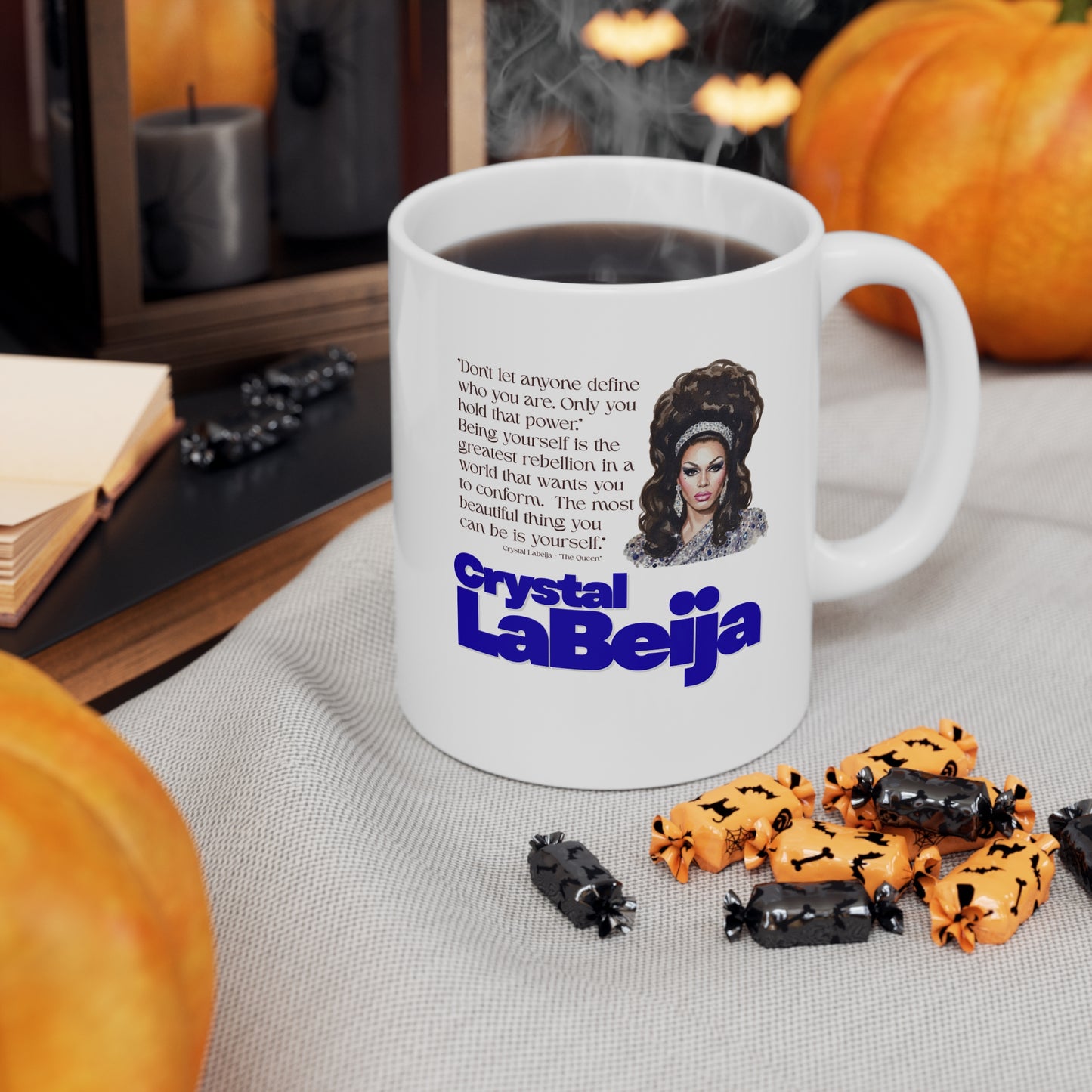 Crystal Labeija Ceramic Coffee Mug — Inspirational Quote - Queer Icon Series -  Drag Portrait from "The Queen" documentary, 11oz & 15oz
