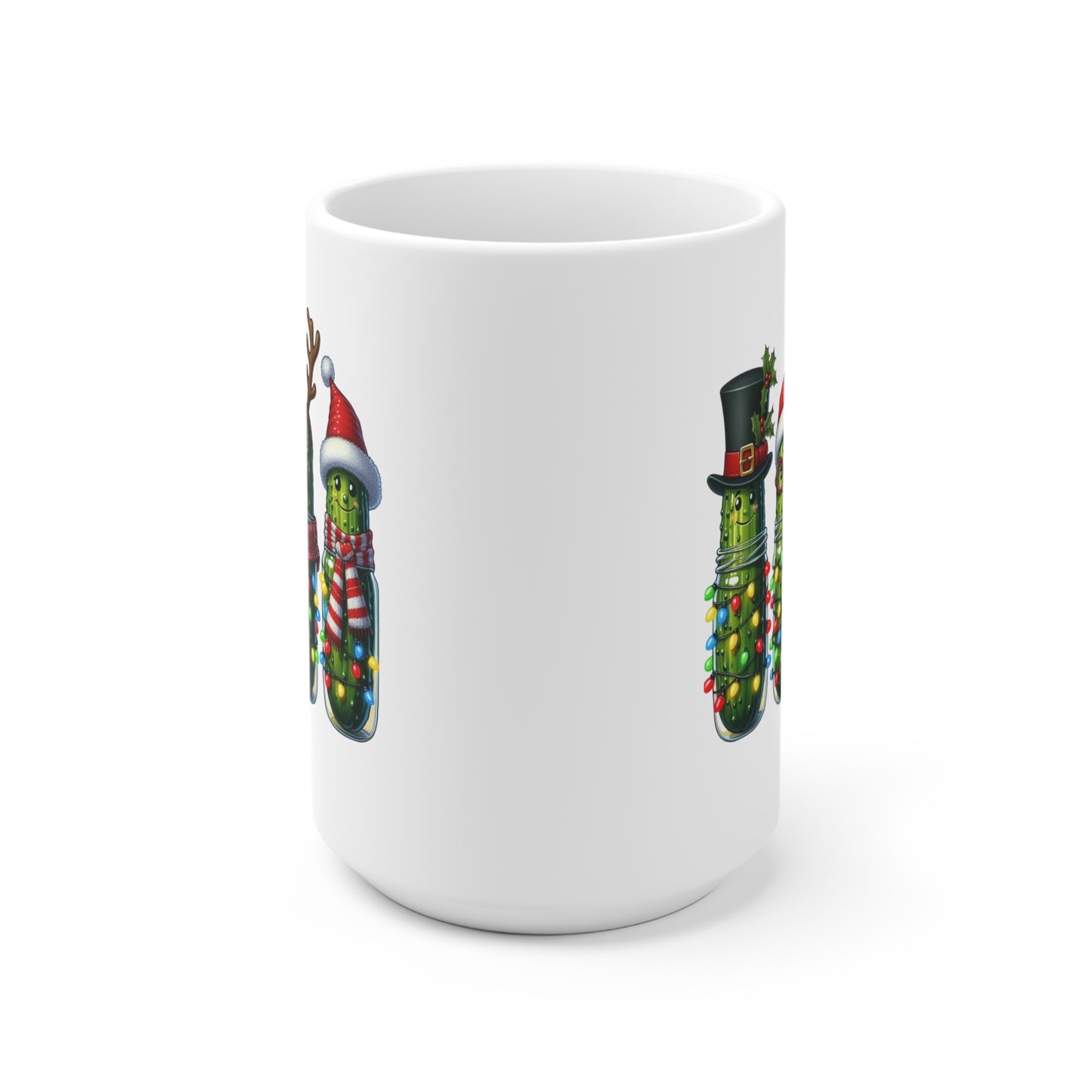 Festive Pickle Mug - Christmas Humor Gift, Holiday Drinkware, Cute Kitchen Decor, Funny Gift for Her, Seasonal Coffee Cup