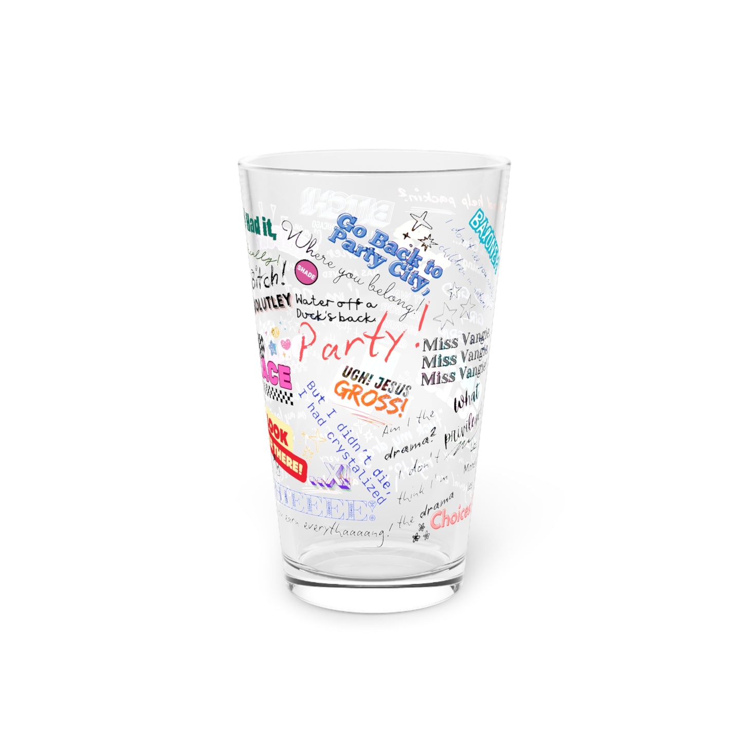 Drag Race US Colorful Quote Pint Glass, 16oz.