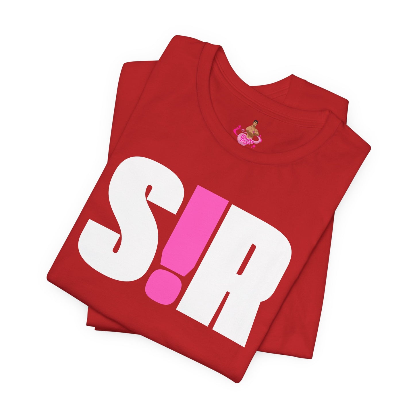 Red t-shirt with 'S!R' print on a white background  Kink, LGBTQIA+, Queer Sub Dom