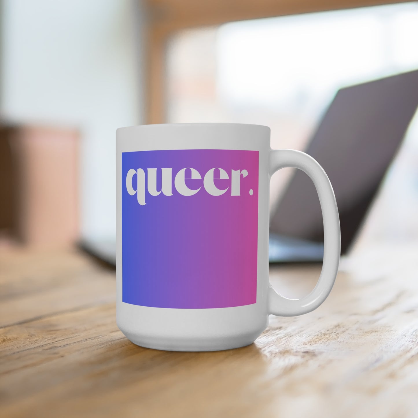 Queer Pride Ceramic Mug | LGBTQ+ Gift | Rainbow Mug for Coffee Lovers | Inspirational Drinkware | Fun Queer Art