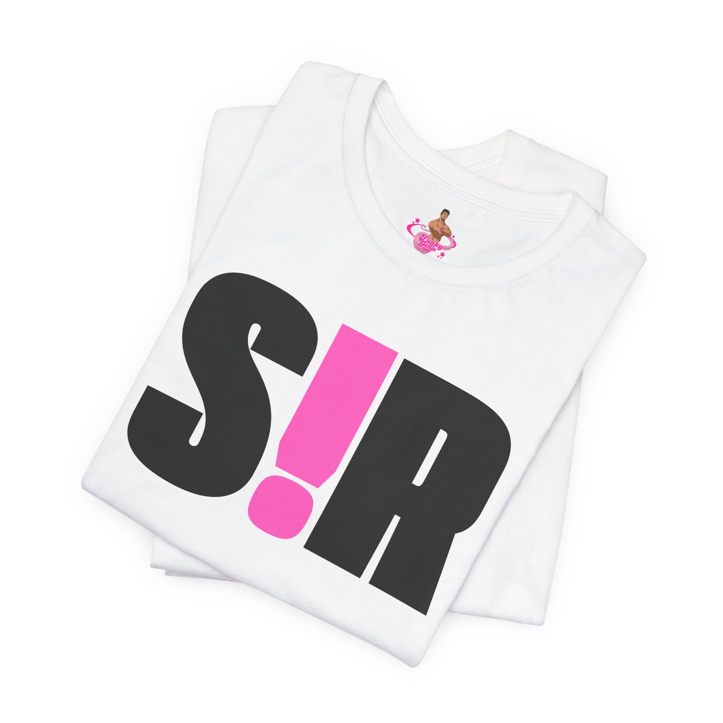 White t-shirt with 'SIR' design on a white background Kink, LGBTQIA+, Queer Sub Dom