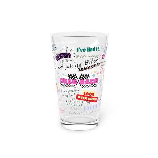 Drag Race US Colorful Quote Pint Glass, 16oz.