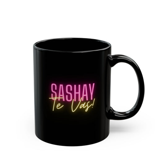 Black mug with colorful text on a white background Drag Race Spain, Drag Race Espana, Rupaul, Rupaul's Drag race, Drag Queens, LGBT, Queer culture