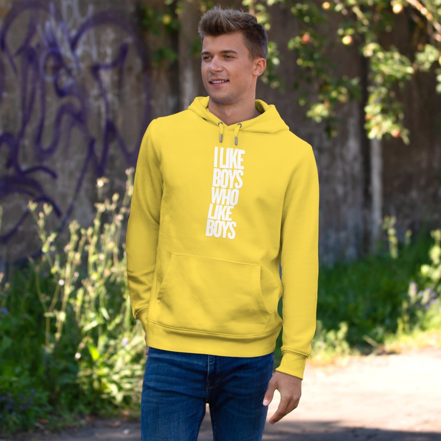 I Like Boys Hooded Sweatshirt - Cozy LGBTQ+ Hoodie, Pride Gift, Unisex Casual Wear, Statement Fashion, Comfortable Streetwear
