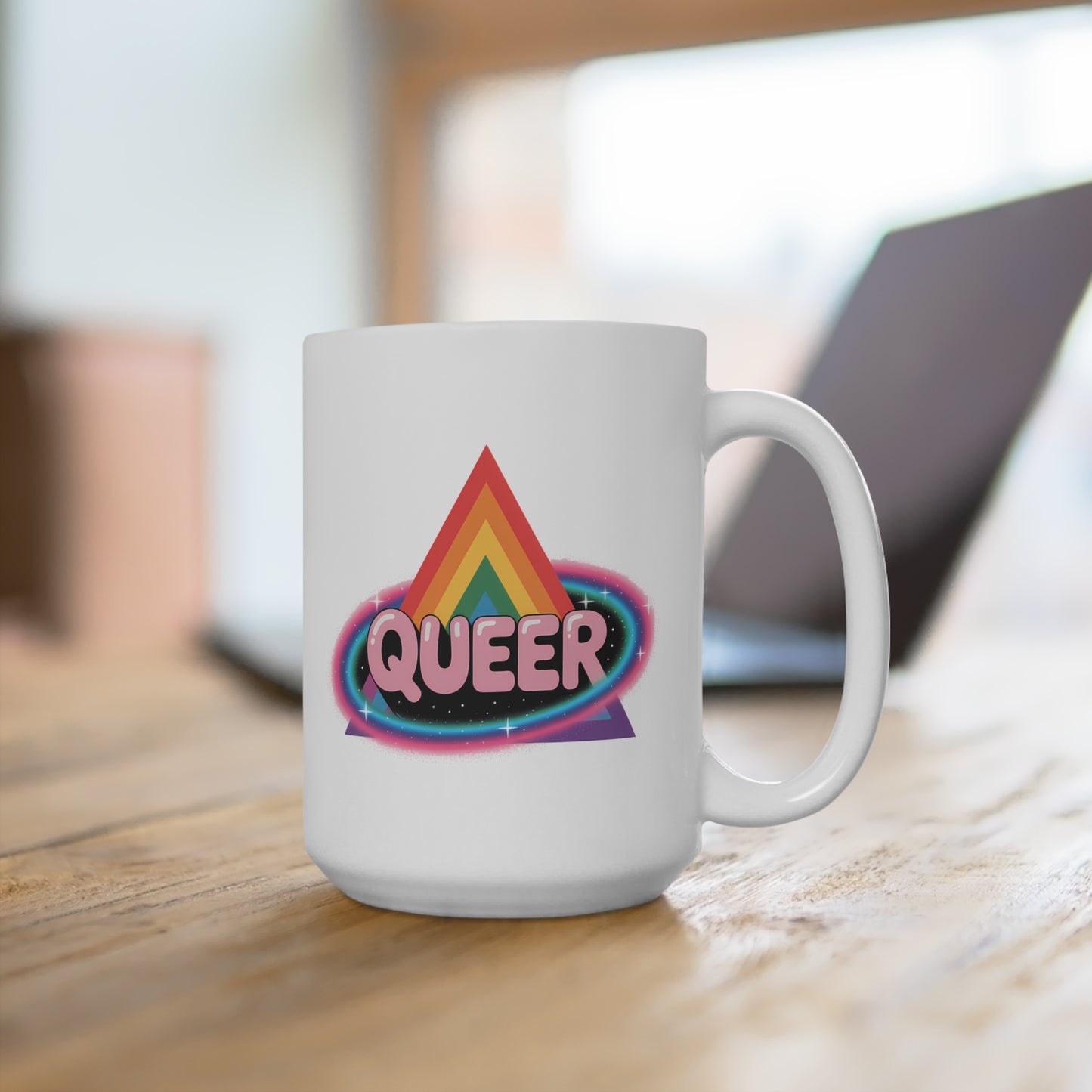 Pride Ceramic Mug, Queer Coffee Cup, LGBTQ+ Gift, Rainbow Mug, Queer Affirmation, Cute Mug for Home