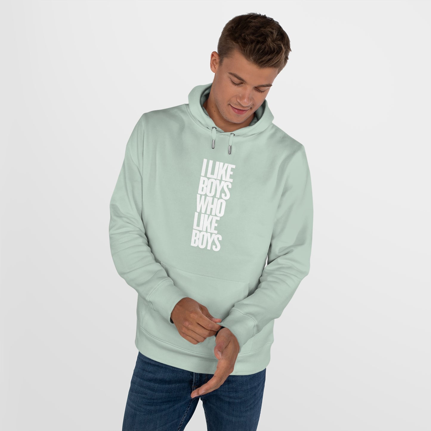I Like Boys Hooded Sweatshirt - Cozy LGBTQ+ Hoodie, Pride Gift, Unisex Casual Wear, Statement Fashion, Comfortable Streetwear