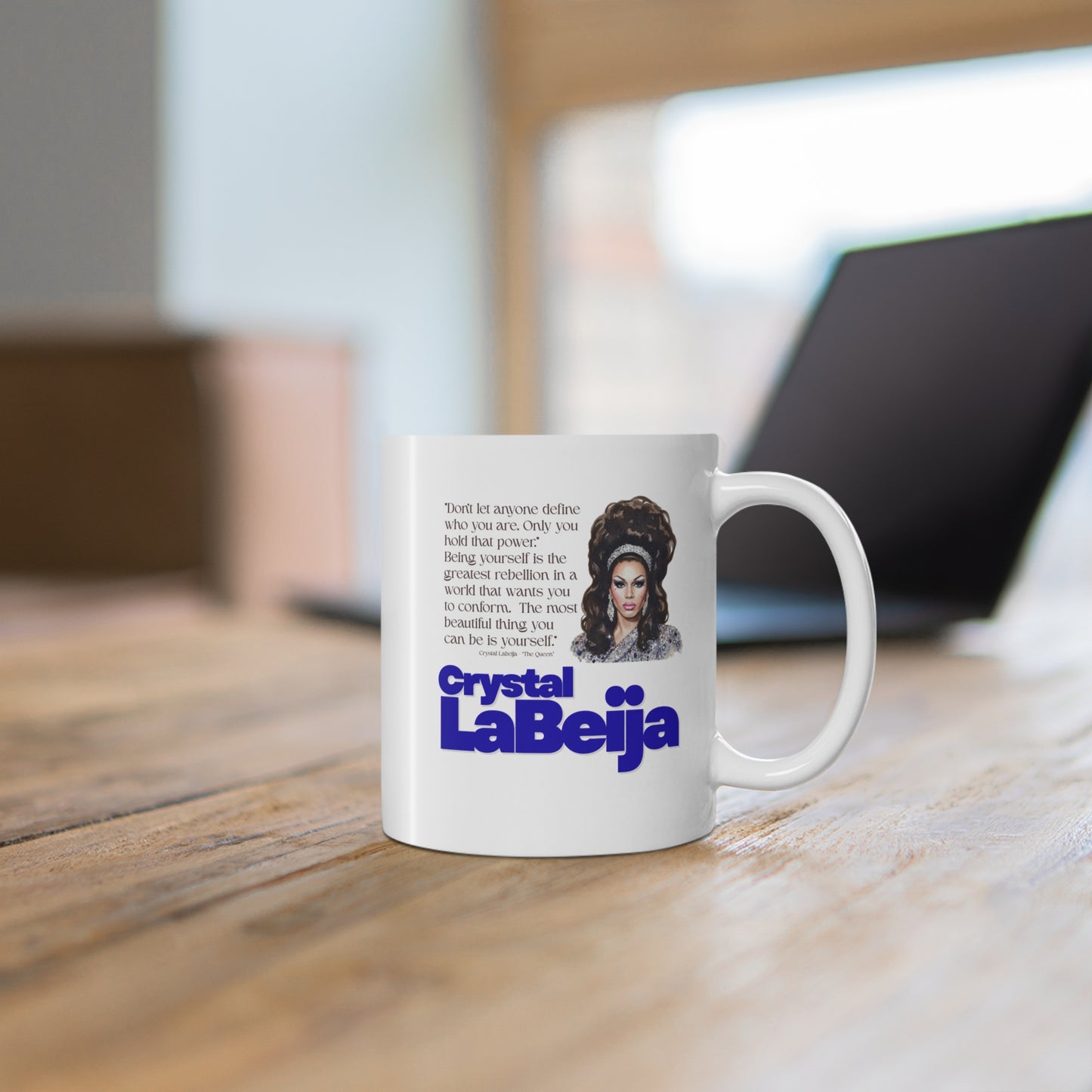 Crystal Labeija Ceramic Coffee Mug — Inspirational Quote - Queer Icon Series -  Drag Portrait from "The Queen" documentary, 11oz & 15oz