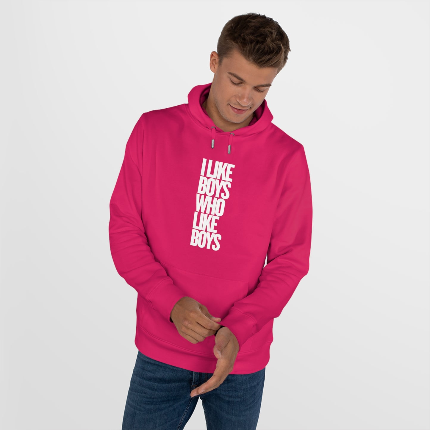 I Like Boys Hooded Sweatshirt - Cozy LGBTQ+ Hoodie, Pride Gift, Unisex Casual Wear, Statement Fashion, Comfortable Streetwear