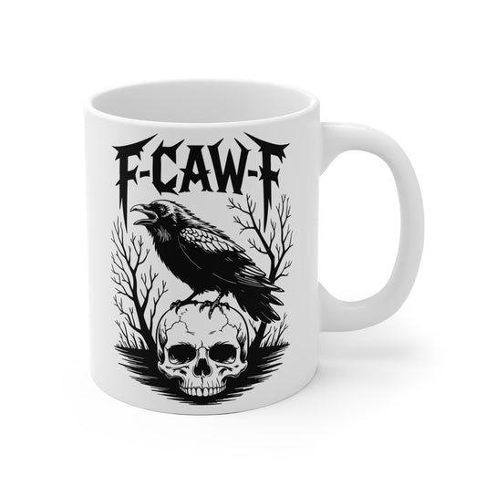 Gothic Raven Ceramic Mug | Dark Aesthetic Drinkware | Unique Skull Design | Ideal for Halloween, Gifts, Home Decor, Coffee Lovers.