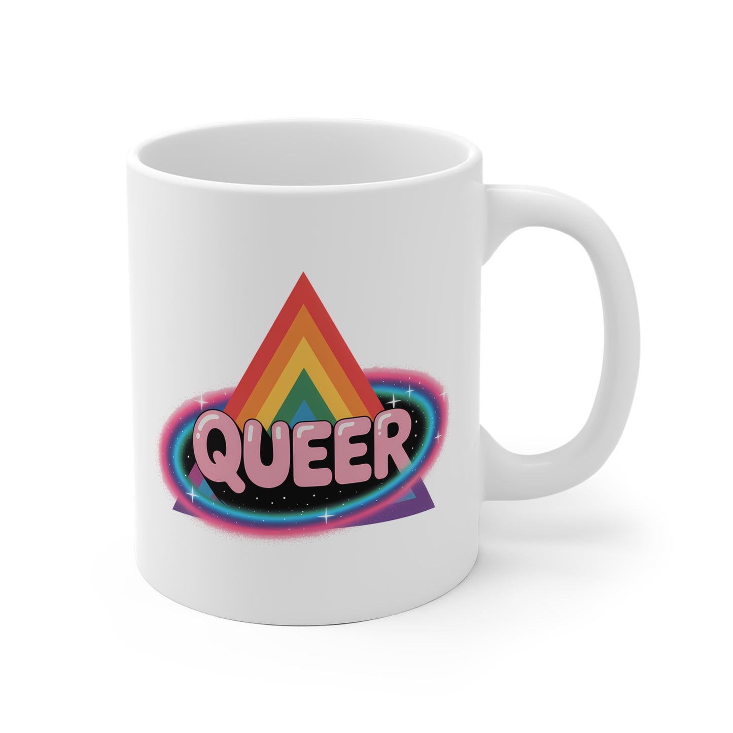 Pride Ceramic Mug, Queer Coffee Cup, LGBTQ+ Gift, Rainbow Mug, Queer Affirmation, Cute Mug for Home