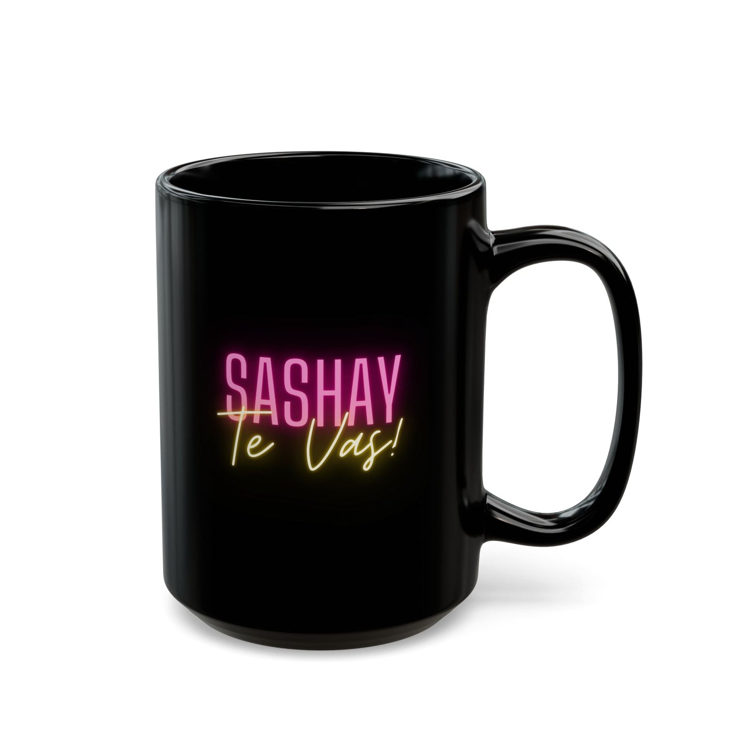 Black mug with colorful text on a white background Drag Race Spain, Drag Race Espana, Rupaul, Rupaul's Drag race, Drag Queens, LGBT, Queer culture
