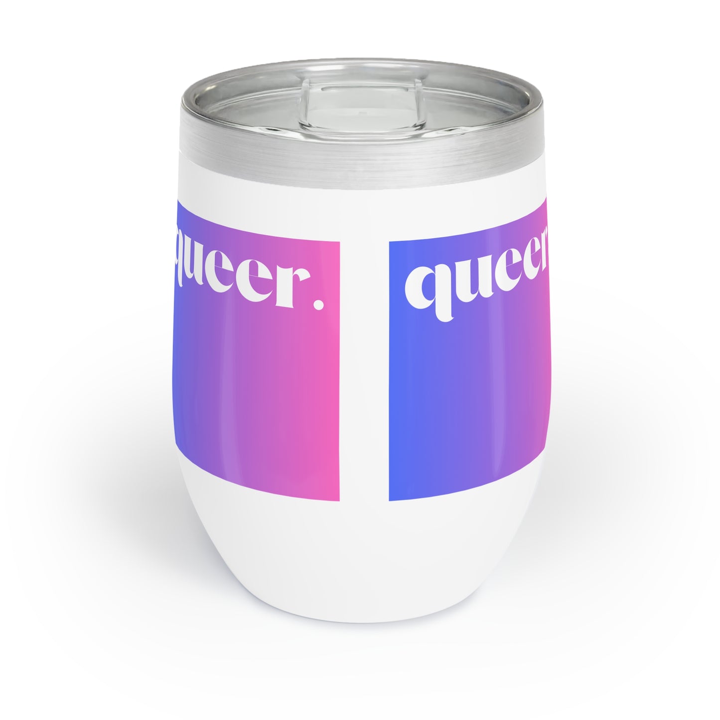 Stemless Wine Tumbler - Queer LGBT Empowerment Ombre Design
