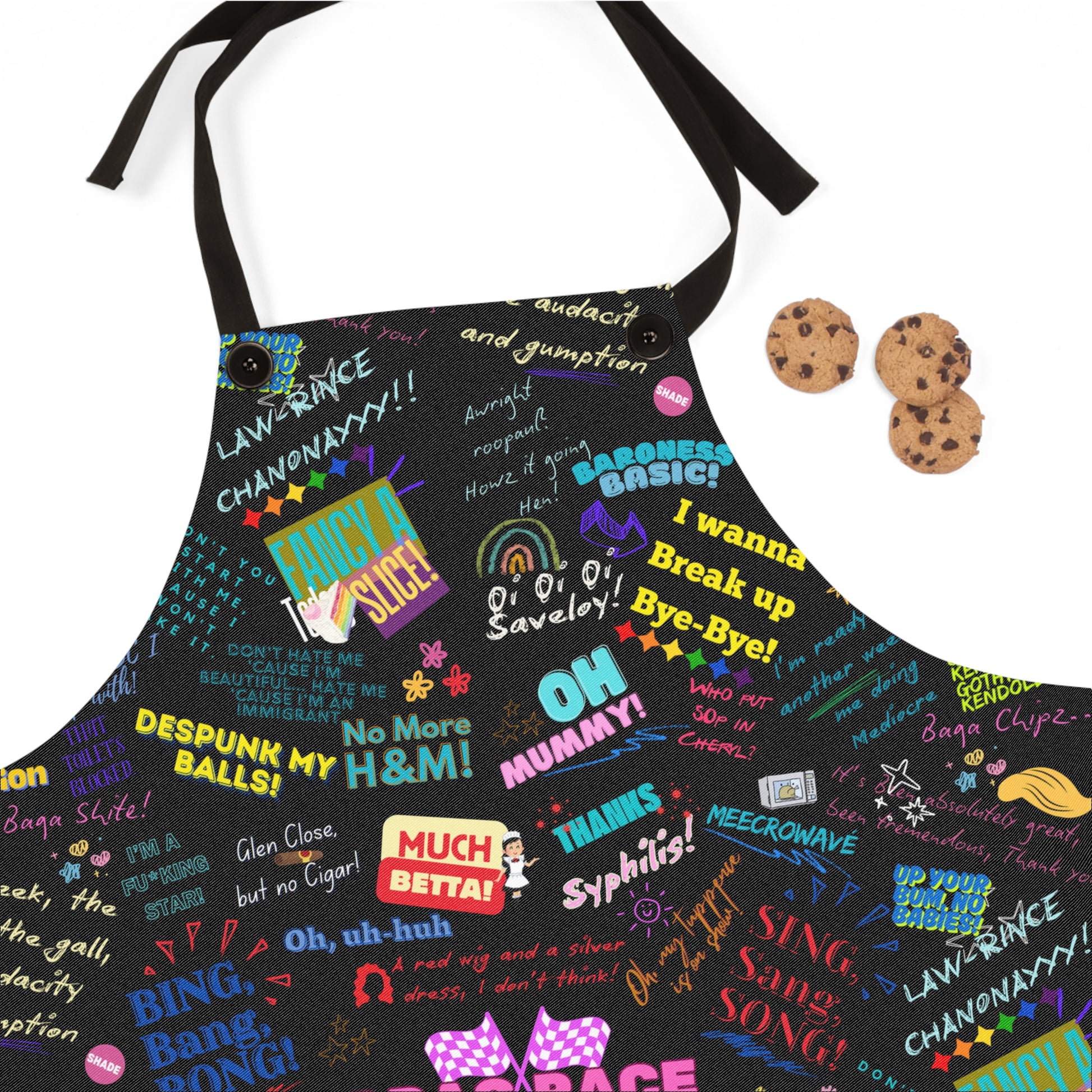 Drag Race UK Fan Inspired Queens Quotes Chef Apron, Baking Gift for Drag Race fanatic Home Chefs, Birthday Present